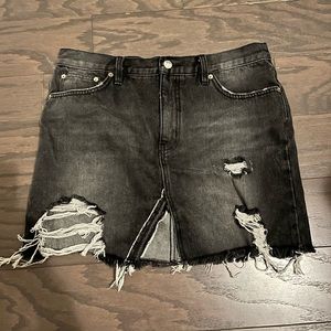 FREE PEOPLE black denim skirt